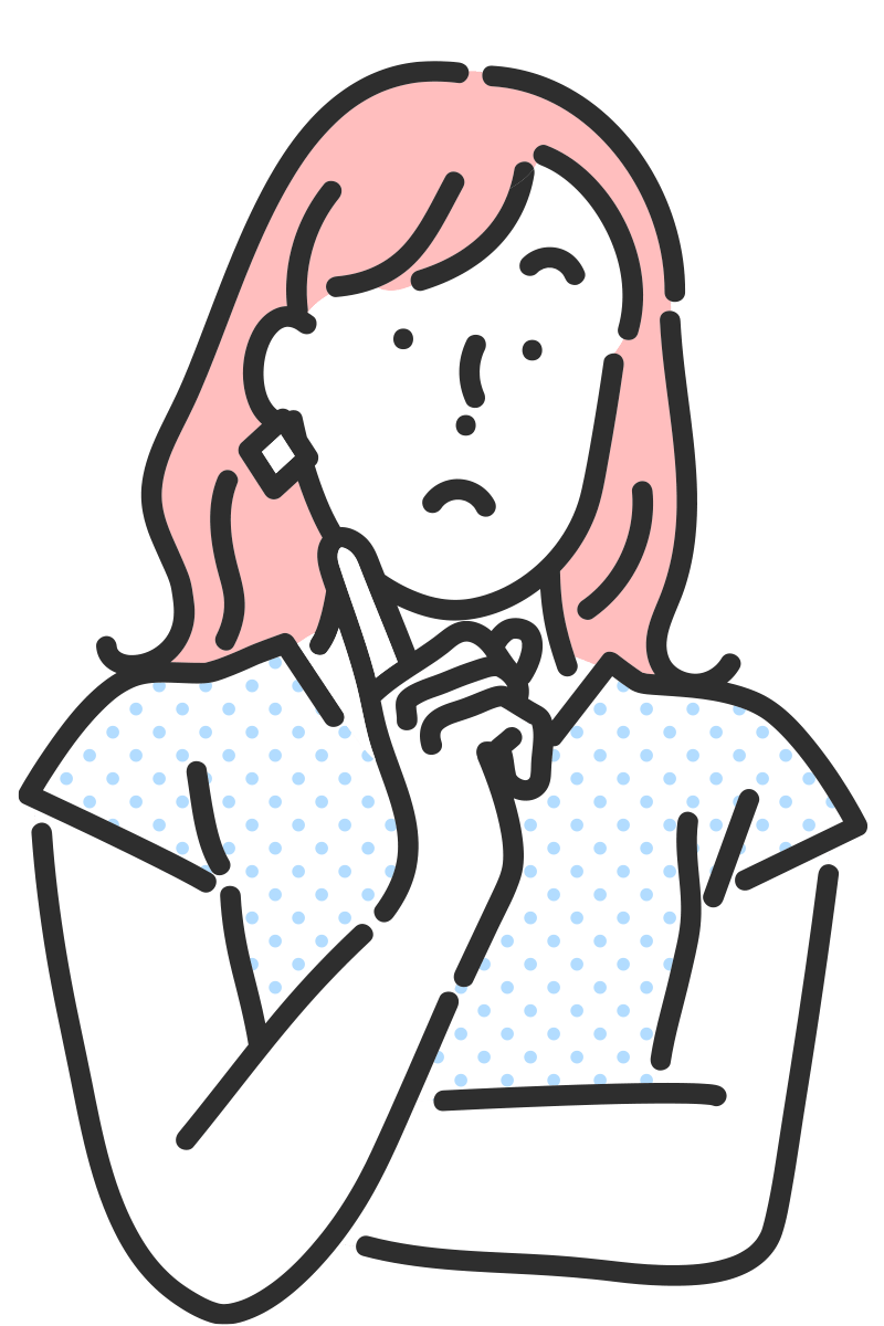 考える女性のイラスト